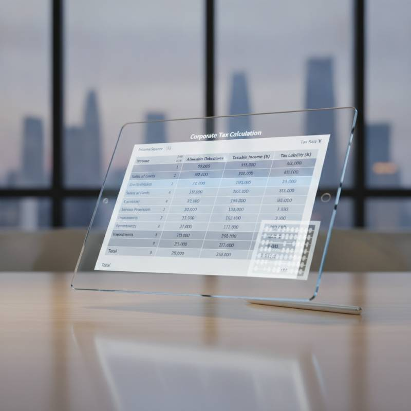 Corporate tax calculation table