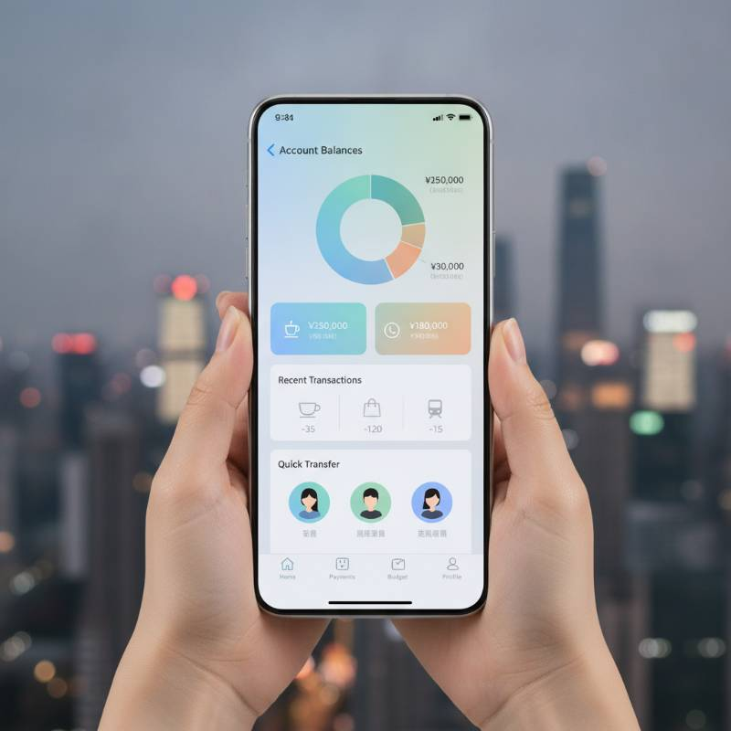 Modern digital banking app interface