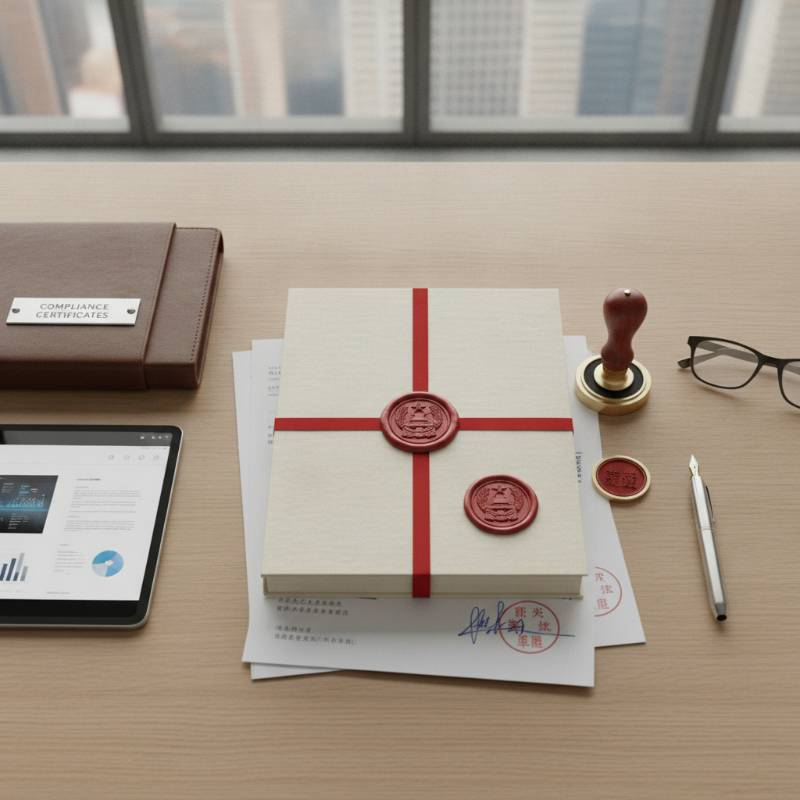 Official compliance documents and seals