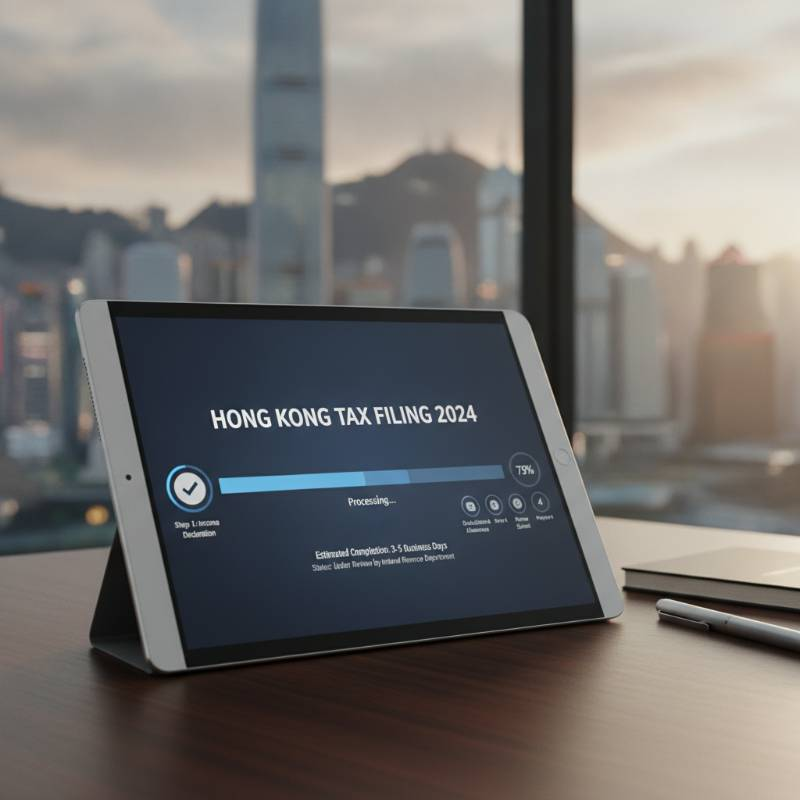 igital interface showing HK tax filing progress bar