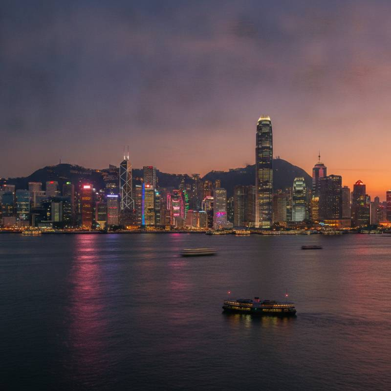 Hong Kong skyline banking district
