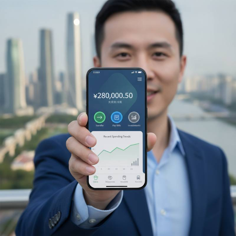 Modern digital banking app interface