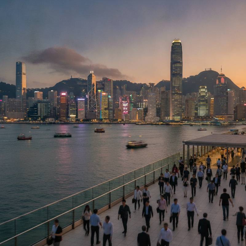 Hong Kong Financial District Skyline