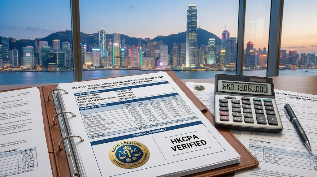 Close up of a financial audit report with a calculator