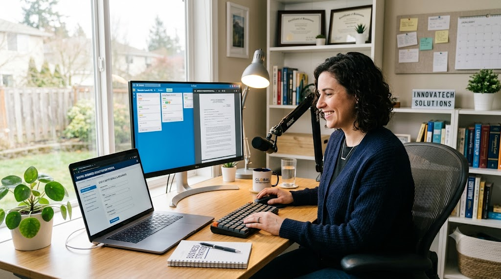 Remote business registration digital workspace