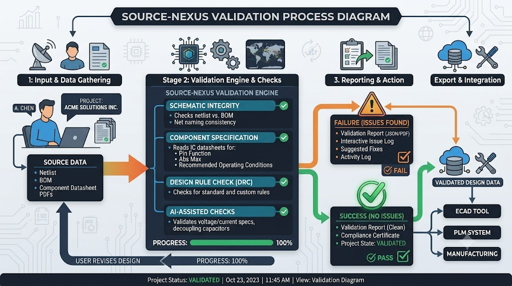 Source-Nexus Validation Process Diagram