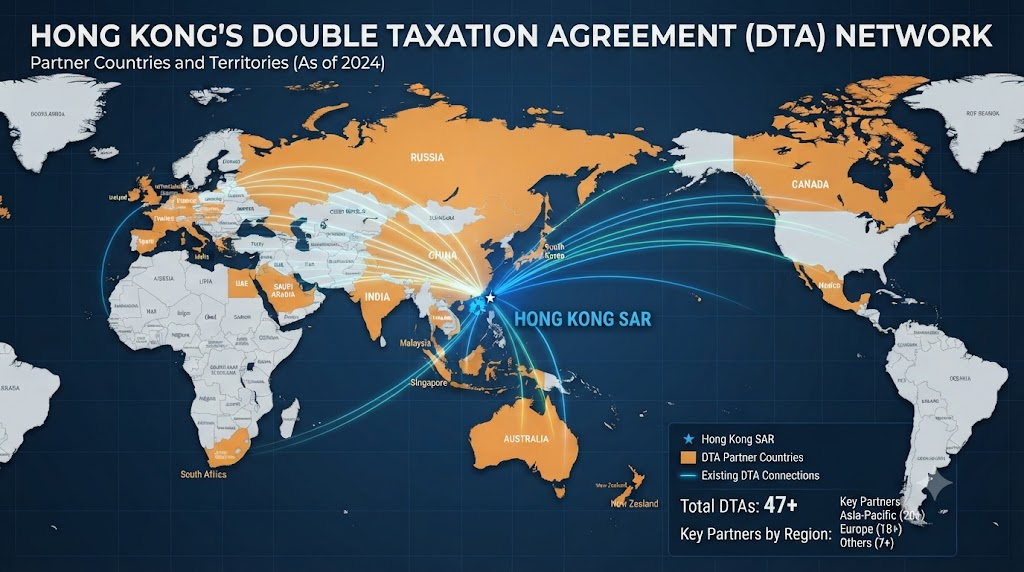 Hong Kong tax treaty map