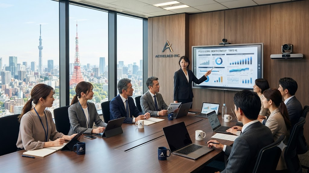 Professional corporate strategy planning meeting in Tokyo office