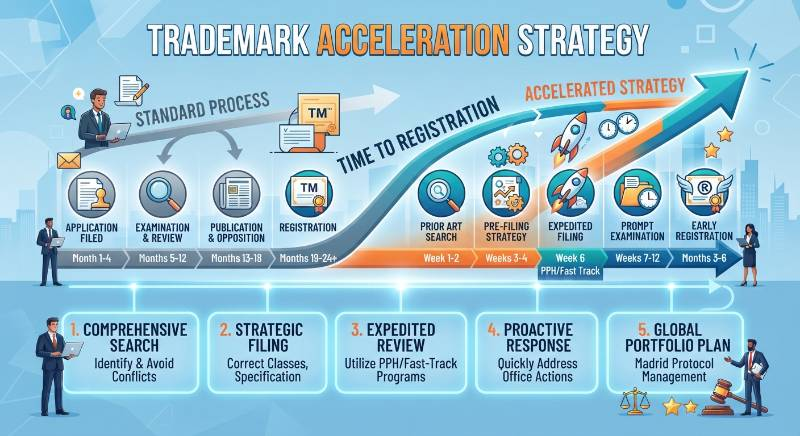 Trademark acceleration strategy illustration