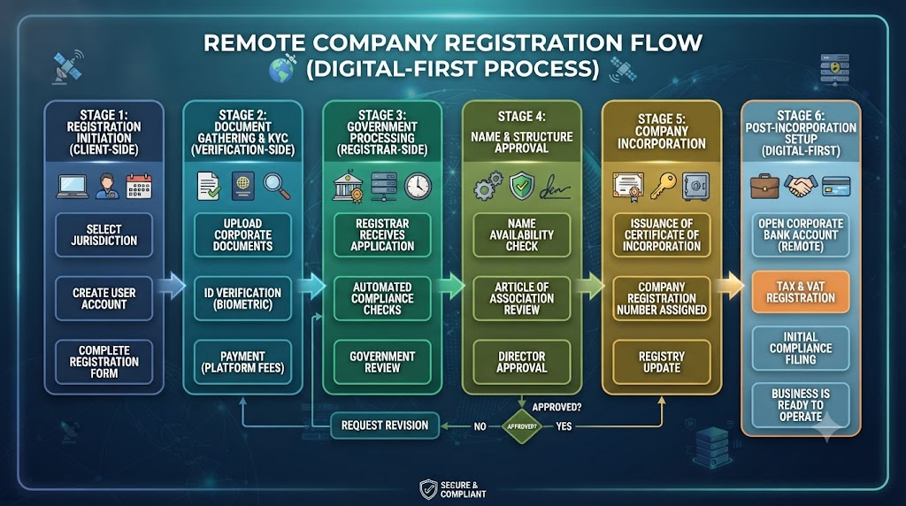 Remote company registration flow