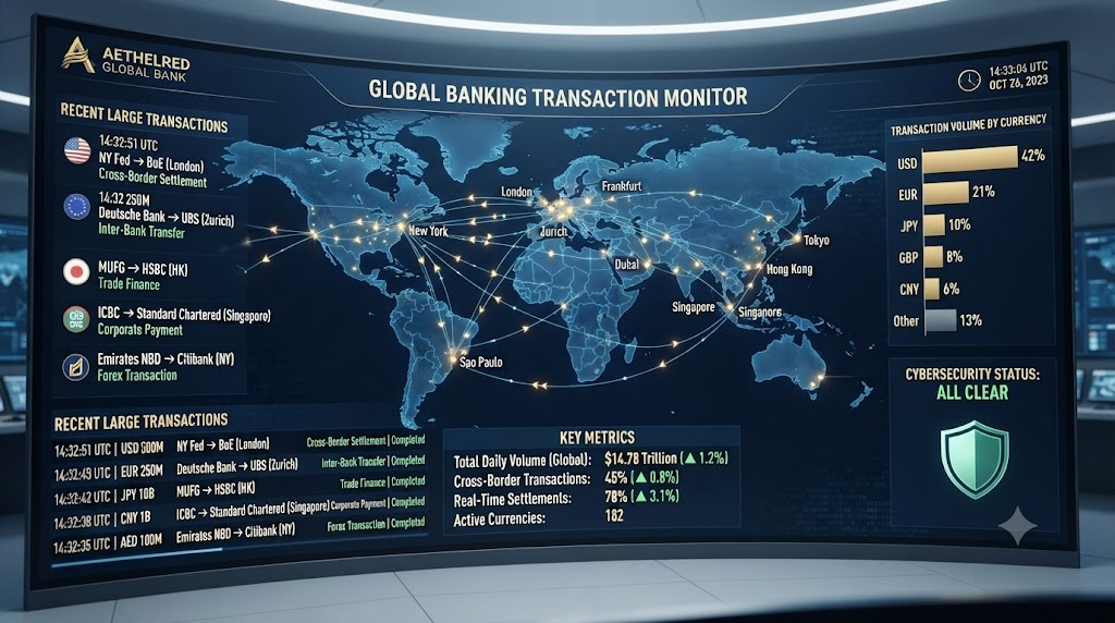 Global banking transaction screen