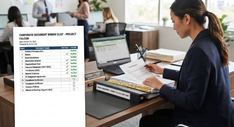 corporate document binder checklist