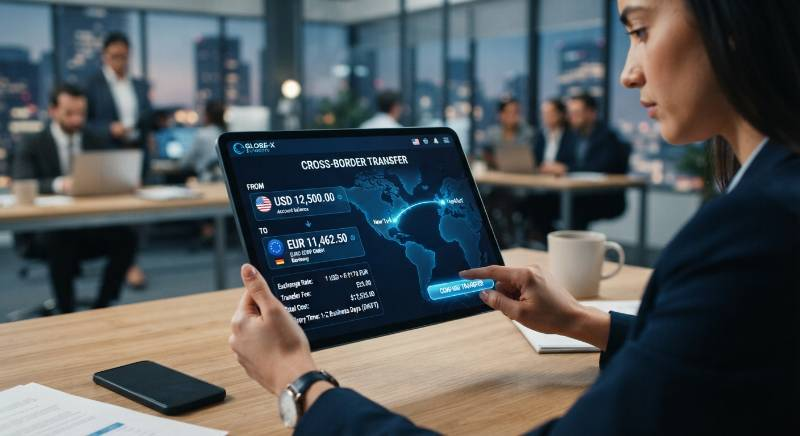 Cross border currency transactions digital interface