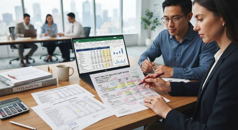 Financial audit balance sheet analysis documents