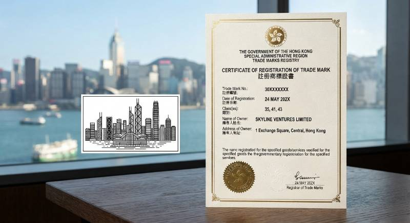 Hong Kong skyline trademark certificate