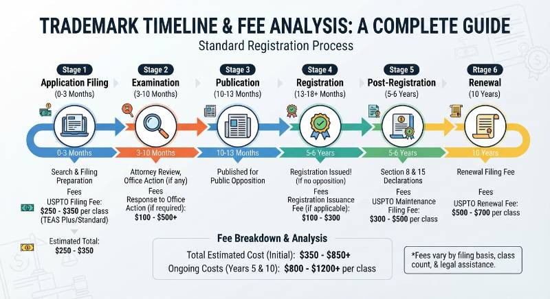 Trademark timeline fee analysis