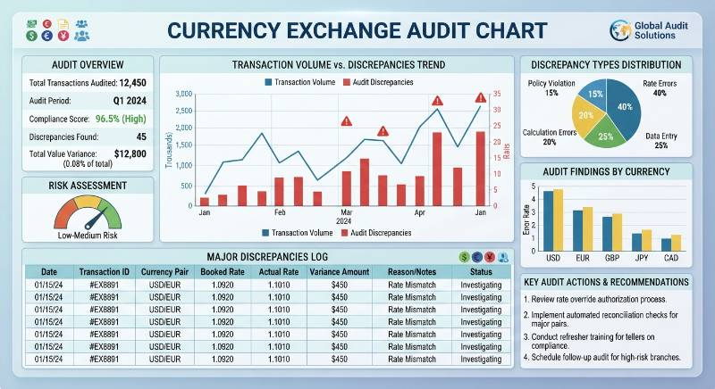 Currency exchange audit chart